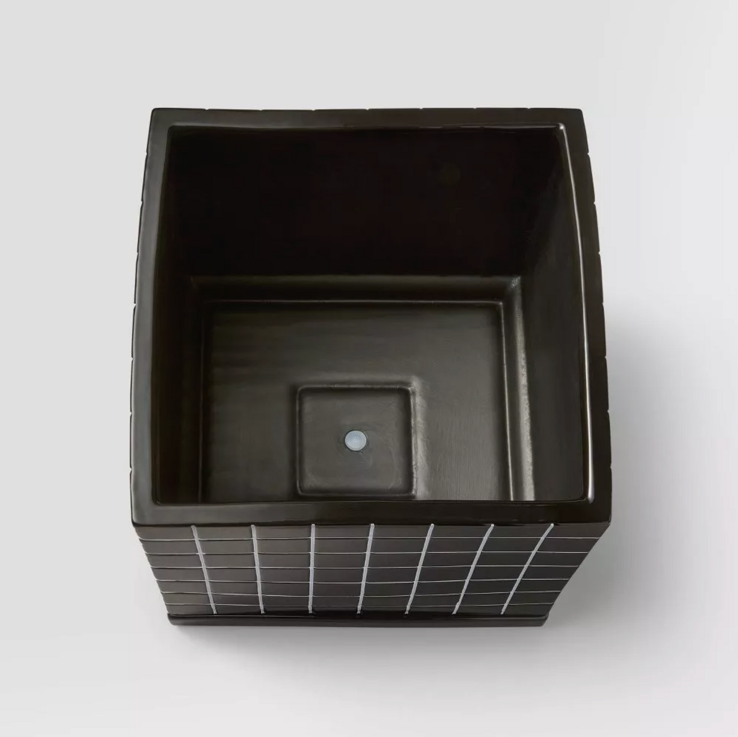 Hilton Carter Wide Square Ceramic Planter Pot for Indoor/Outdoor