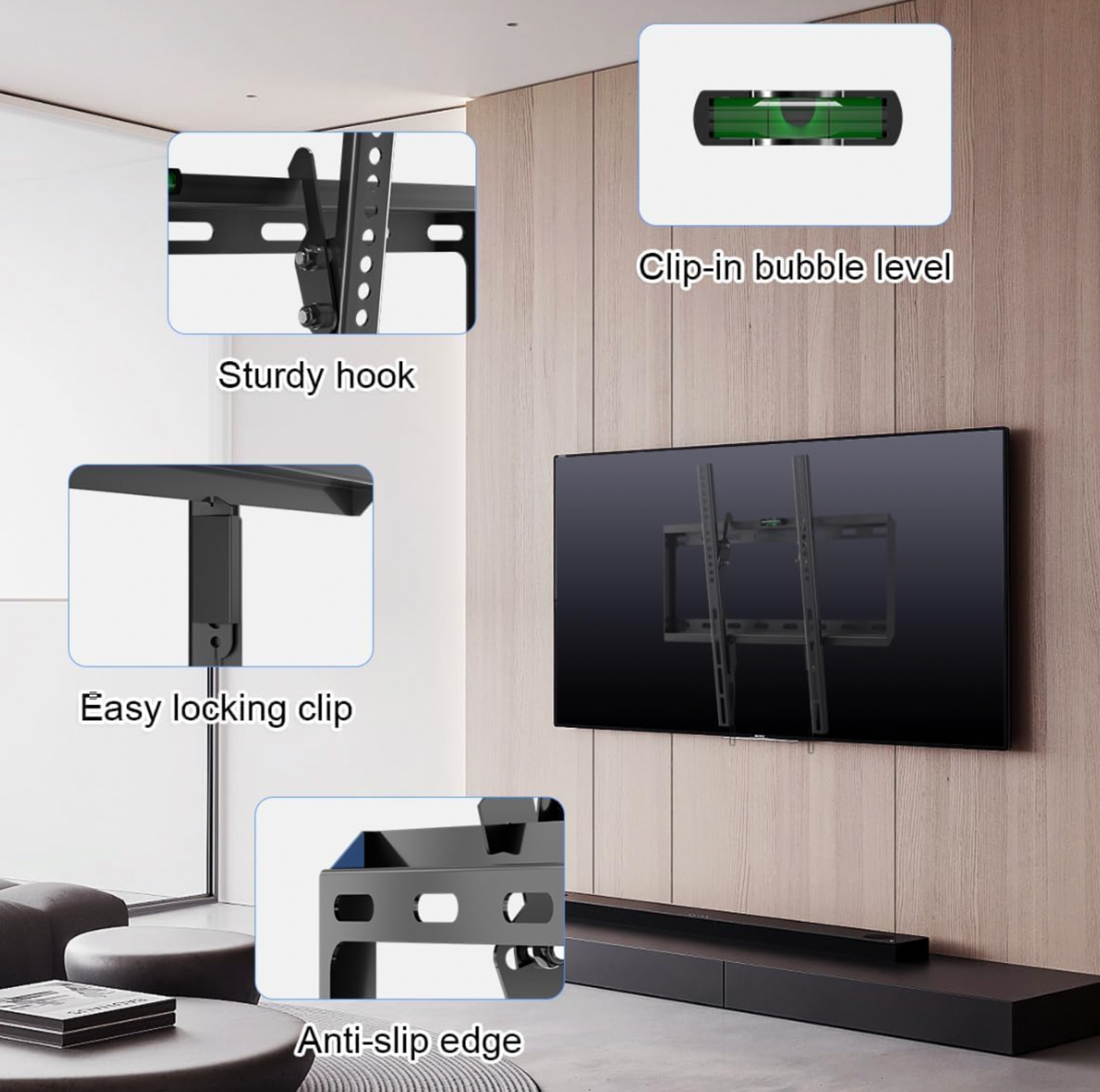 Tilt TV Wall Mount for 26–60" TVs, 99lbs Capacity
