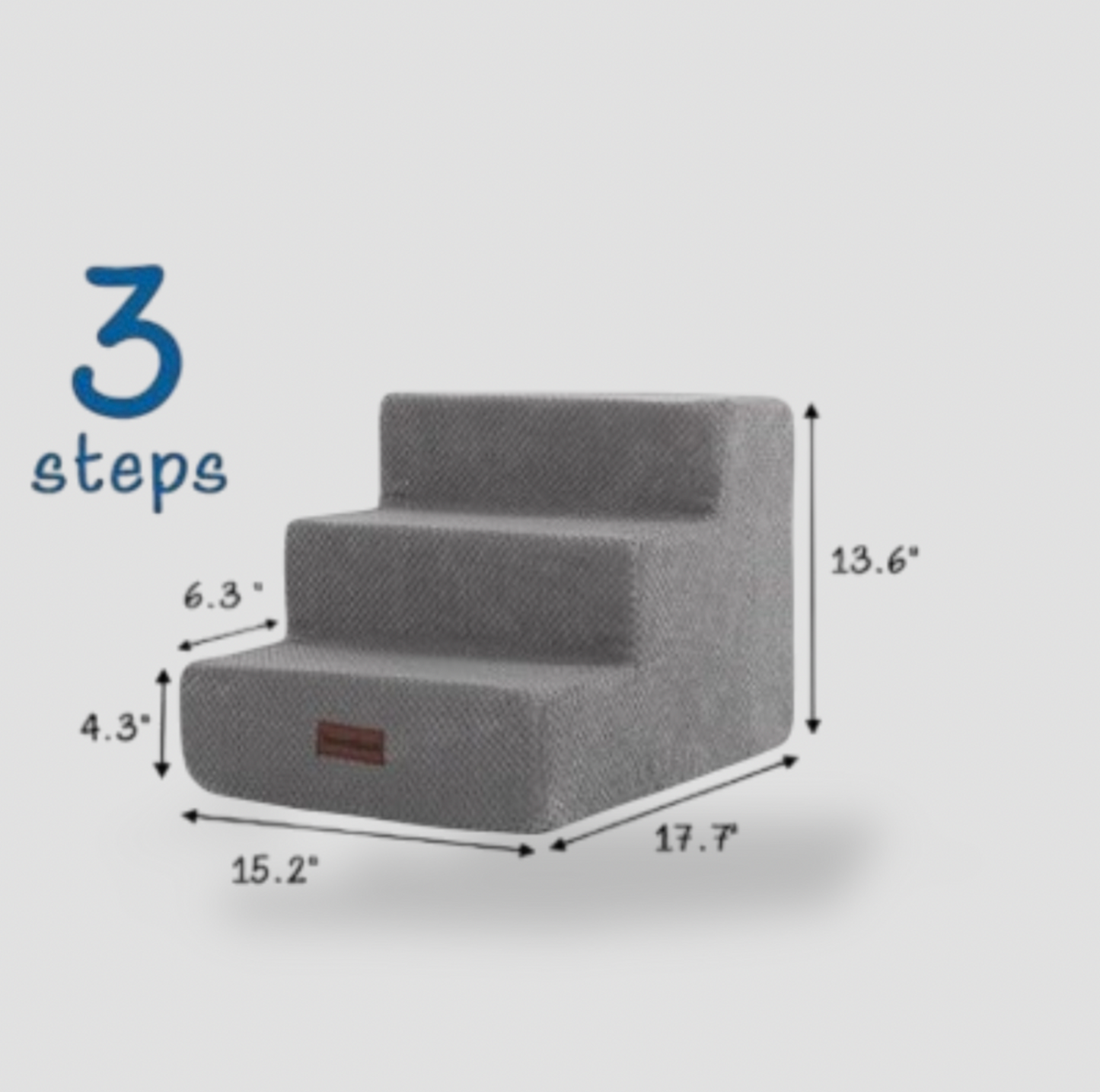 Dog Steps for Small Dog – 3-Step Dog Stairs for High Beds and Couch
