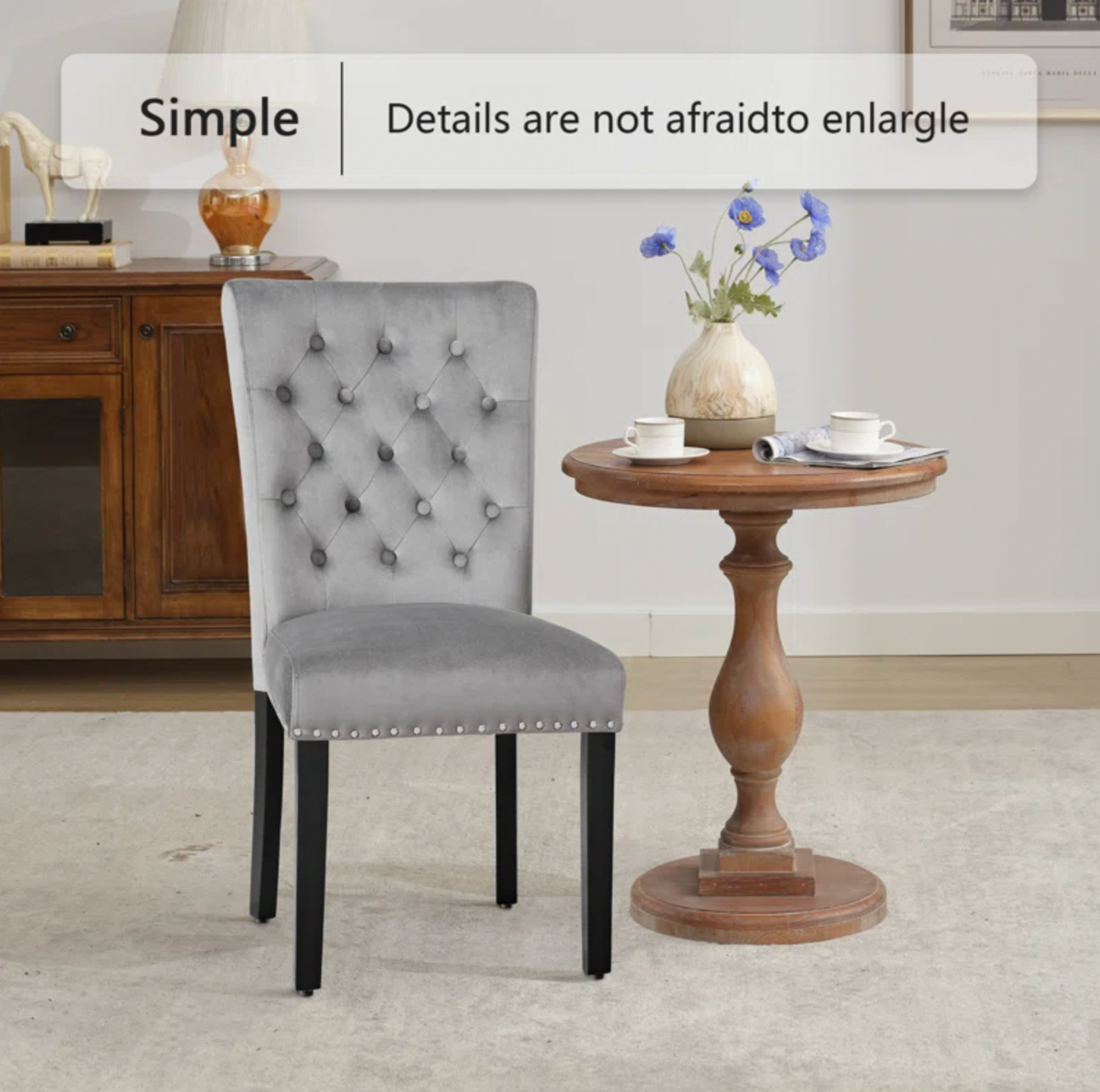 Tufted Velvet Modern Dining Chair (Set of 2)
