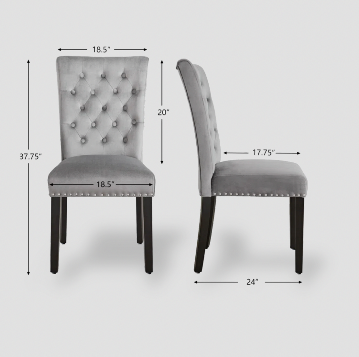 Tufted Velvet Modern Dining Chair (Set of 2)