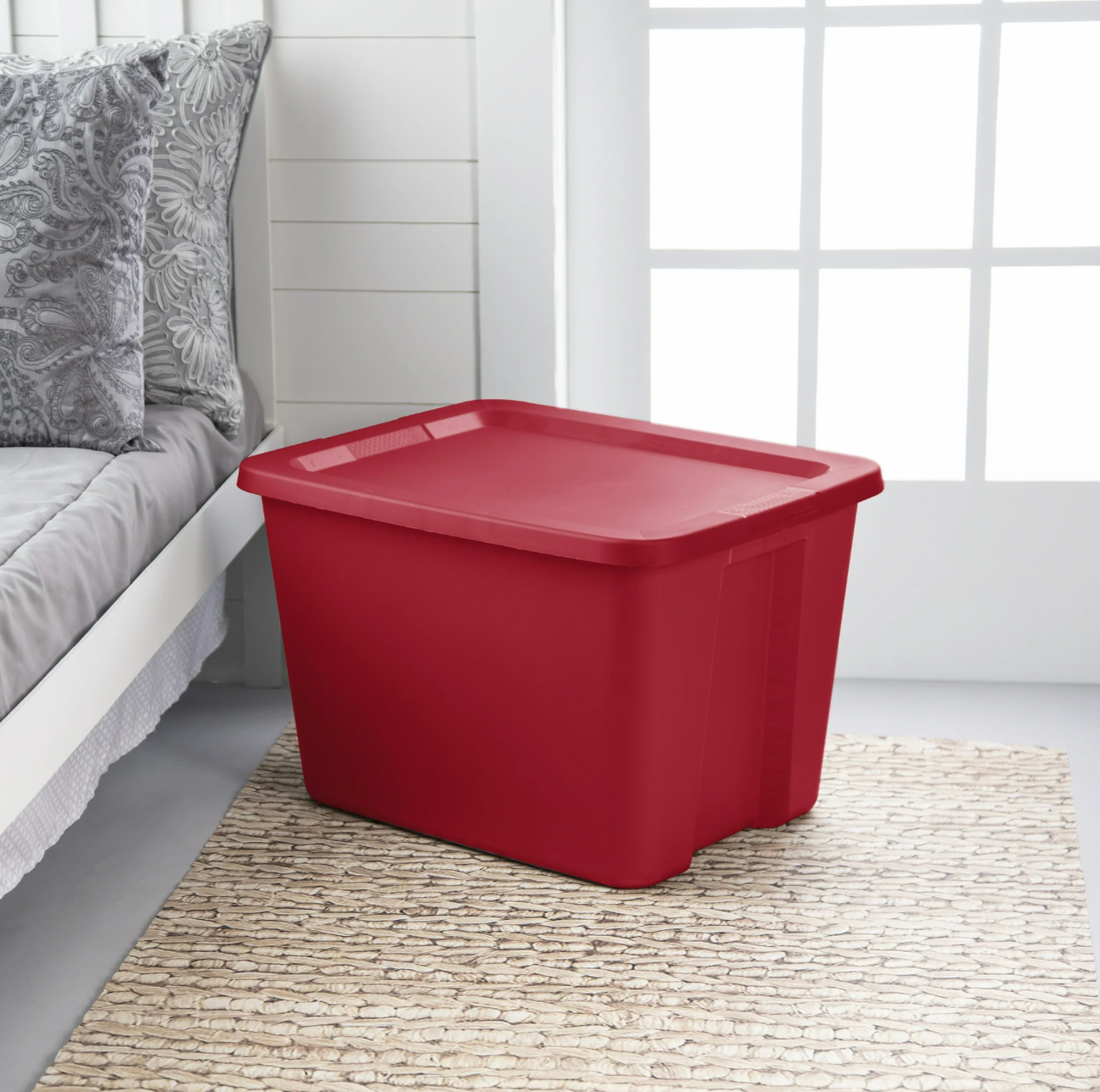 Sterilite Plastic 18-Gallon Tote Box – Red (Set of 8)