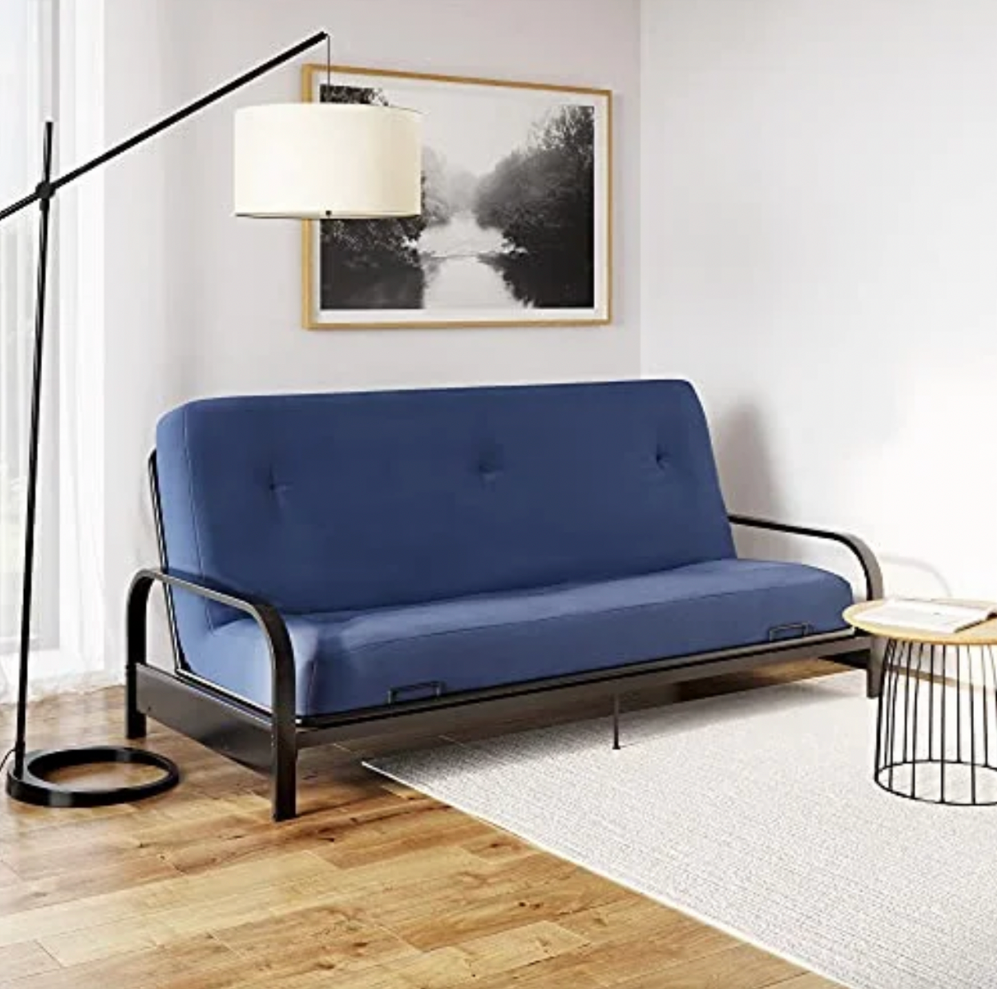 Caden 6 Inch Full Size Poly Filled Futon Mattress– Blue