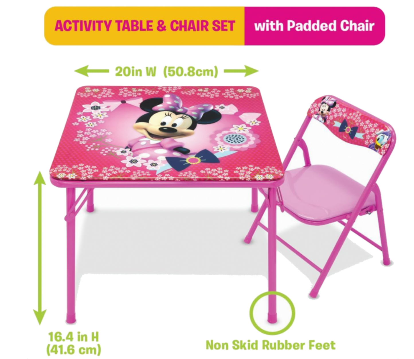 Minnie Mouse Blossoms & Bows Jr. Activity Table Set with 1 Chair