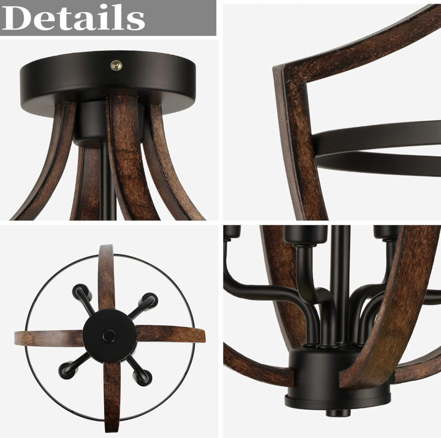 4-Light Pendant Ceiling Light – Adjustable Metal Chandelier